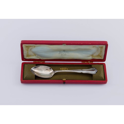 737 - A CASED GEORGE V SILVER TEASPOON, JAMES DEAKIN AND SONS, SHEFFIELD, 1911