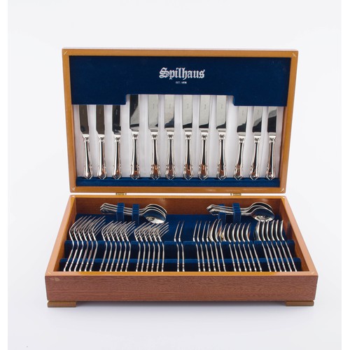 829 - A CASED ELECTROPLATE CUTLERY SET, SPILHAUS