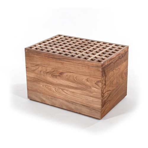 1085 - AN AFROMOSIA BASKET COFFEE TABLE