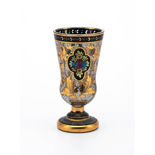 538 - A HERMANN PAUTCH BOHEMIAN GLASS PEDESTAL VASE