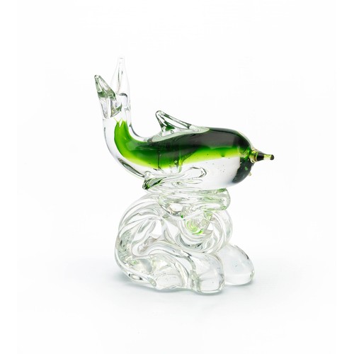 503 - AN ART GLASS DOLPHIN FIGURINE