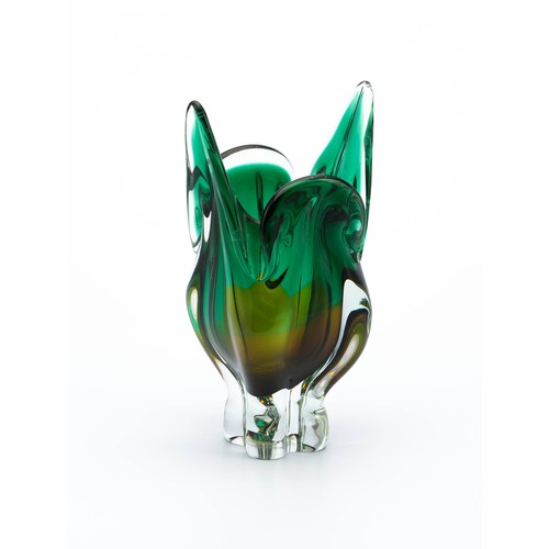 523 - A CHRIBSKA GLASS VASE, DESIGNED BY JOSEF HOSPODKA, CZECHOSLOVAKIA