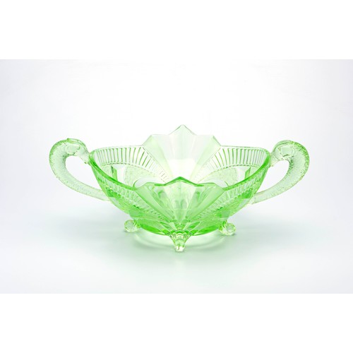 524 - A POLISH URANIUM GLASS JARDINIERE