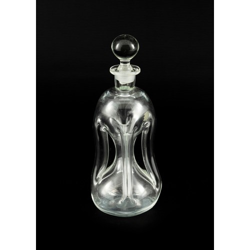 467 - A CRYSTAL GLASS DECANTER BY JACOB BANG