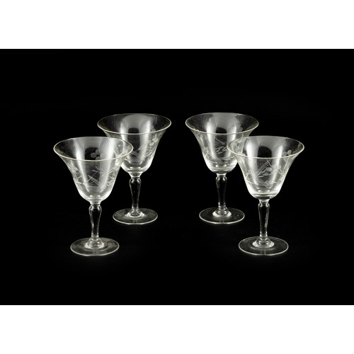 472 - A SET OF FOUR CRYSTAL COCKTAIL GLASSES