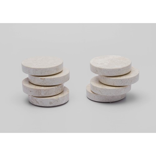 490 - A SET OF EIGHT MARBLE COASTERS