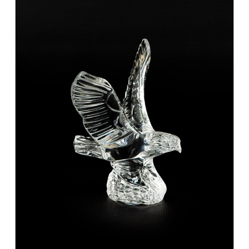 493 - A WATERFORD CRYSTAL EAGLE SCULPTURE