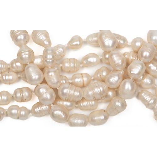 84 - TWO STRANDS OF FRESHWATER PEARLS