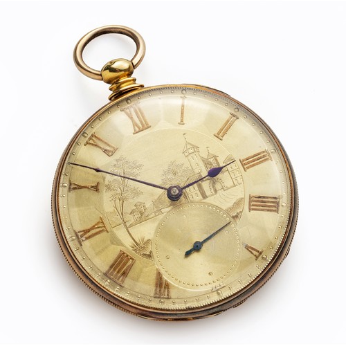 16 - A GOLD HUNTER CASED POCKET WATCH