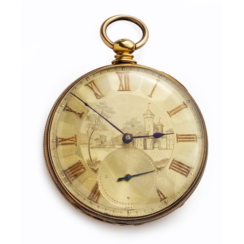 16 - A GOLD HUNTER CASED POCKET WATCH