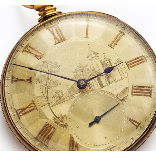 16 - A GOLD HUNTER CASED POCKET WATCH