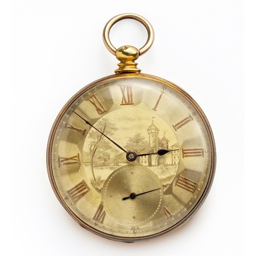 16 - A GOLD HUNTER CASED POCKET WATCH