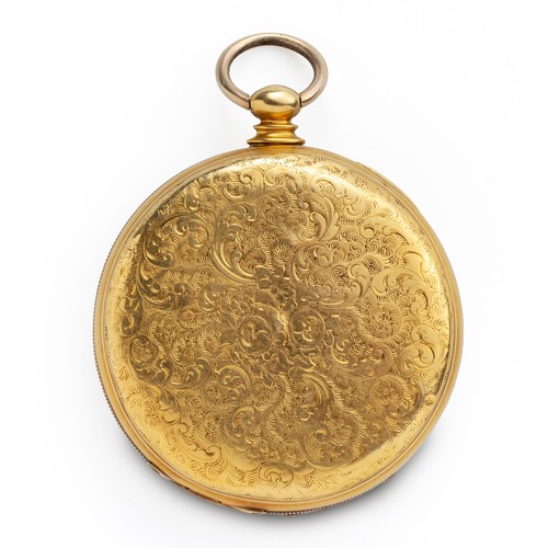 16 - A GOLD HUNTER CASED POCKET WATCH