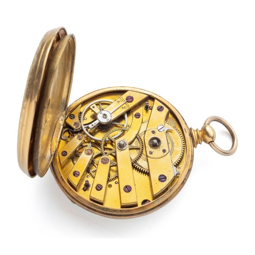 16 - A GOLD HUNTER CASED POCKET WATCH