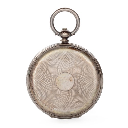 15 - A SILVER PLATED HALF HUNTER CASED POCKET WATCH