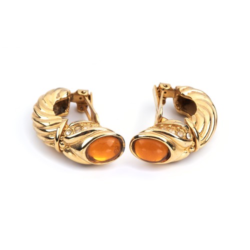 134 - A PAIR OF CLIP-ON GEMSTONE EARRINGS