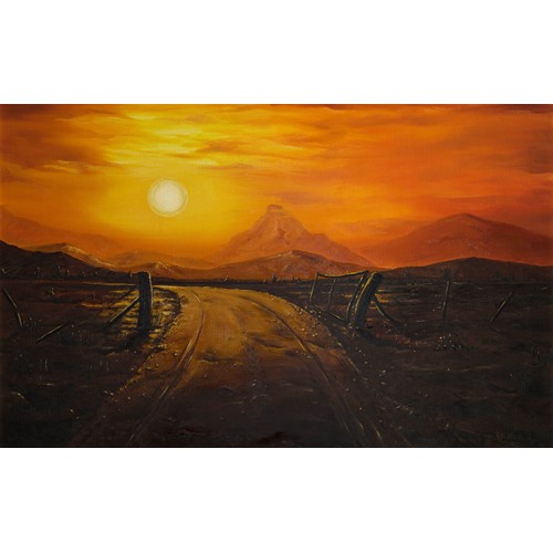 396 - Rob Macintosh (South African 1949 - ) ROAD AT SUNSET