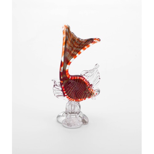 444 - A MURANO GLASS FISH SCULPTURE