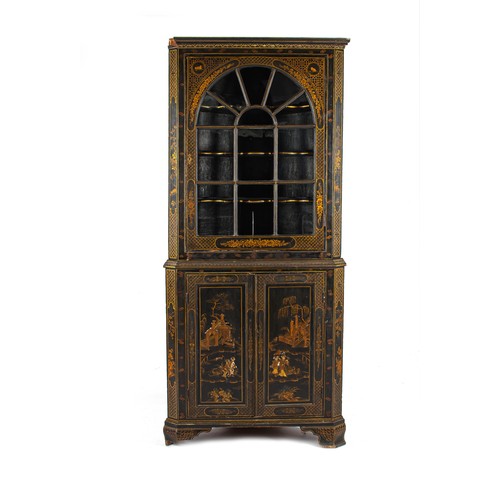 311 - A GEORGE III CHINOISERIE CORNER CUPBOARD