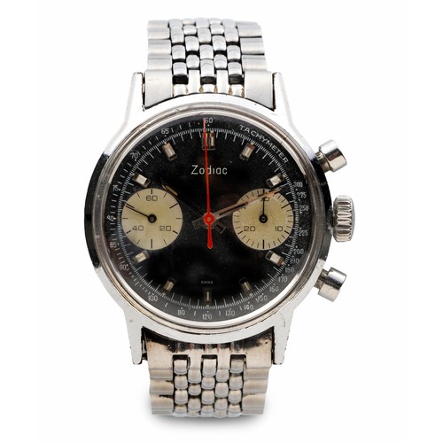 297 - A GENTLEMAN'S STAINLESS STEEL WRISTWATCH, ZODIAC