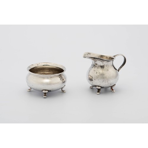 881 - A GERMAN SILVER SUGAR BOWL AND MILK JUG, M.H WILKENS AND SON