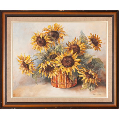 491 - Riana Vorster (South African 20th Century) SUNFLOWERS