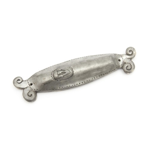 5049 - A STAINLESS STEEL MEZUZAH HOLDER, CARROL BOYES