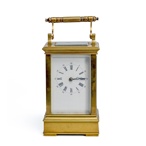 183 - A BRASS CARRIAGE CLOCK