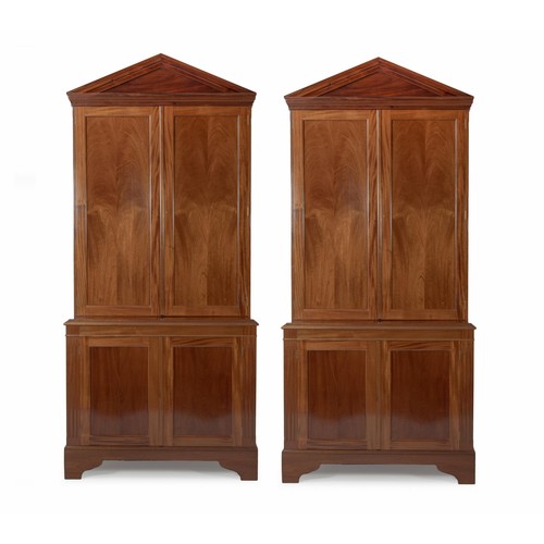 346 - A PAIR OF GEORGE III-STYLE MAHOGANY CUBOARDS, MANUFACTURED BY PIERRE CRONJE