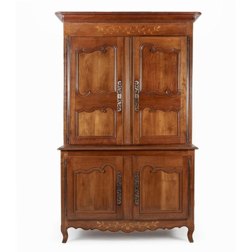 368 - A LOUIS XVI STYLE CHERRYWOOD BUFFET DEUX CORPS