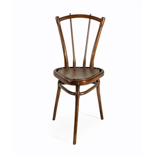 343 - A THREE-LEGGED BENTWOOD CHAIR BY THONET