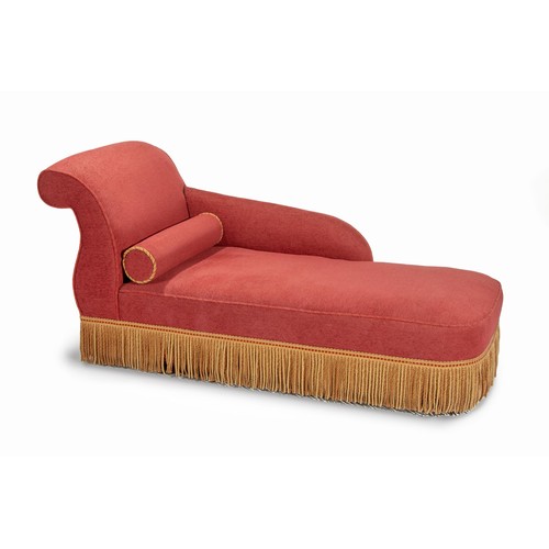 376 - AN UPHOLSTERED CHAISE LONGUE, MODERN