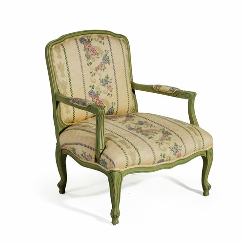 424 - A PAINTED ARMCHAIR, MODERN