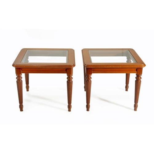 406 - A PAIR MAHOGANY OCCASIONAL TABLES, MODERN