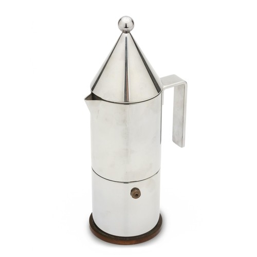 237 - AN ALESSI LA CONICA STAINLESS STEEL ESPRESSO COFFEE MAKER, DESIGNED BY ALDO ROSSI, 1984