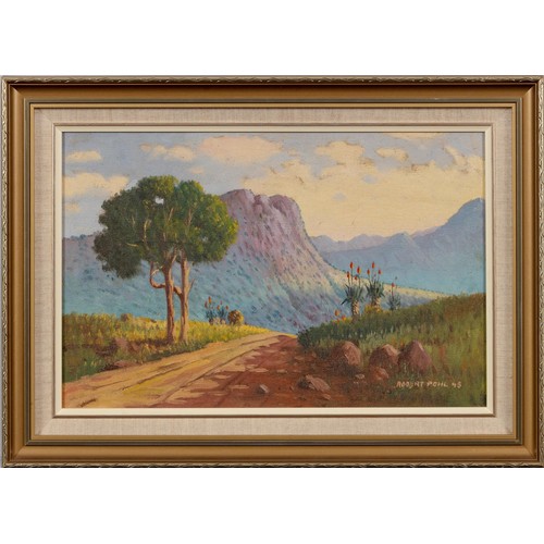 668 - Robert Pohl (South African 1917 - 1981) LANDSCAPE WITH MOUNTAINS