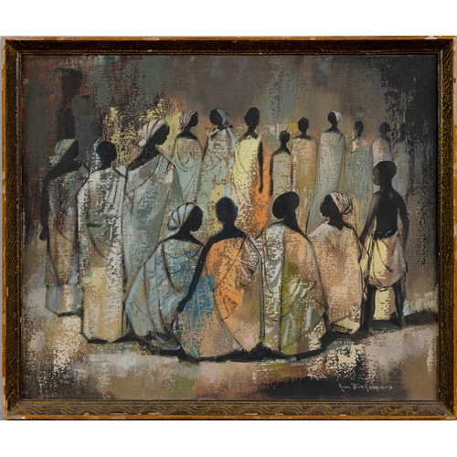 686 - Jan (Johannes Wilhelmus) Dingemans (South African 1921 - 2001) FIGURES GATHERING