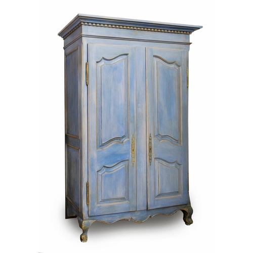 391 - A FRENCH PAINTED ARMOIRE