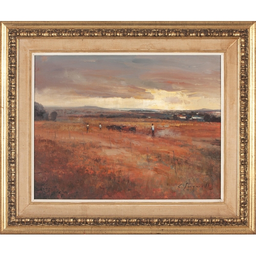 661 - Christopher Tugwell (South African 1938 - 2021) FARMWORKERS PLOUGHING