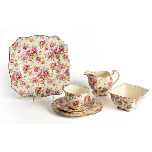 495 - A ROYAL WINTON GRIMWADES ‘VICTORIAN ROSE’ PATTERN PART TEA SET