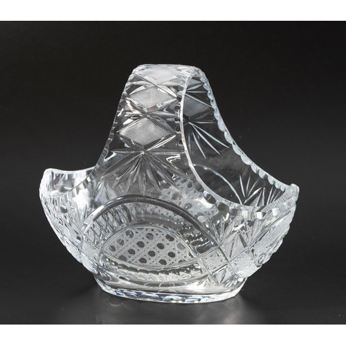 488 - A CUT GLASS BASKET