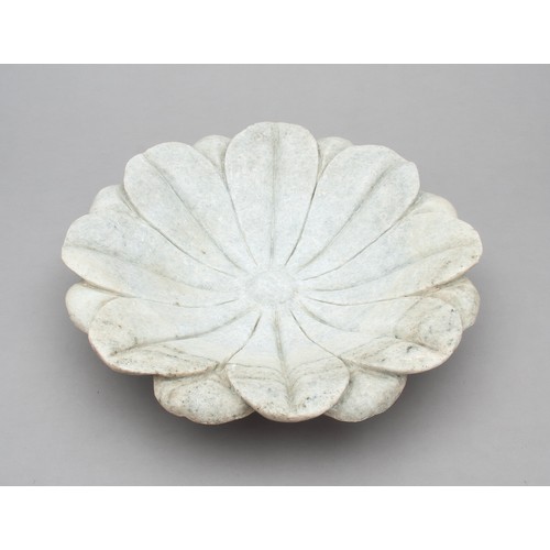 475 - A LARGE GRANITE LOTUS FLOWER BOWL