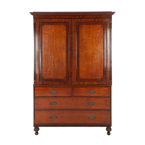 316 - A WILLIAM IV MAHOGANY LINEN PRESS