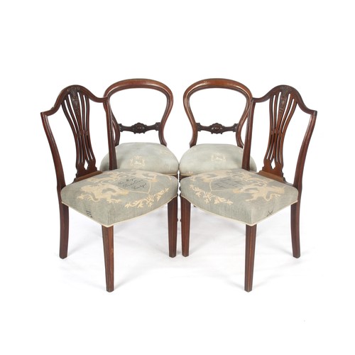 363 - A PAIR OF SHERATON-STYLE MAHOGANY SIDE CHAIRS