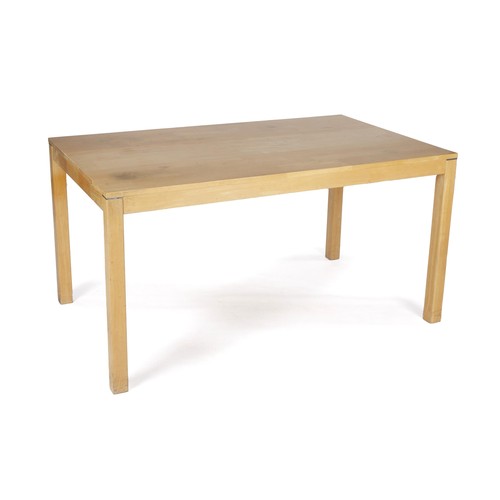 386 - A BLONDE WOOD DINING SUITE, MODERN