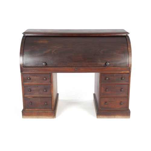 320 - A VICTORIAN MAHOGANY ROLL-TOP DESK