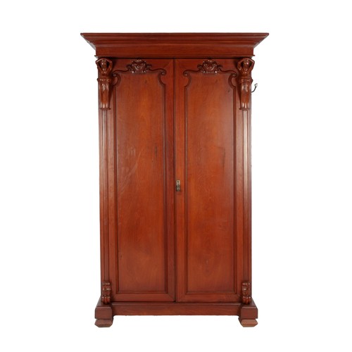 324 - A VICTORIAN-STYLE MAHOGANY WARDROBE