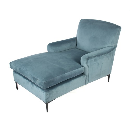 393 - AN UPHOLSTERED CHAISE LONGUE