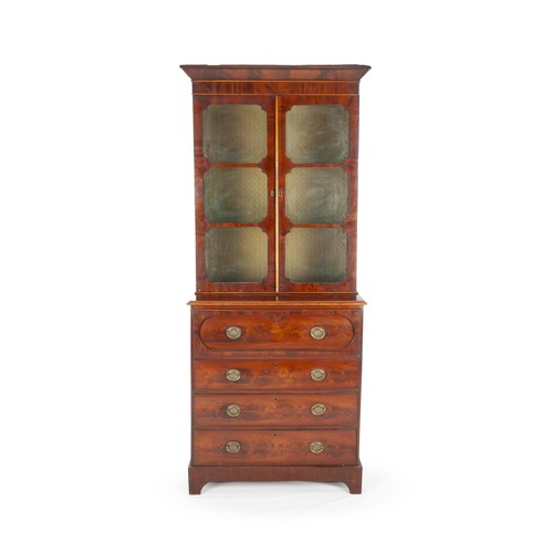 312 - A GEORGE III MAHOGANY SECRETAIRE BOOKCASE