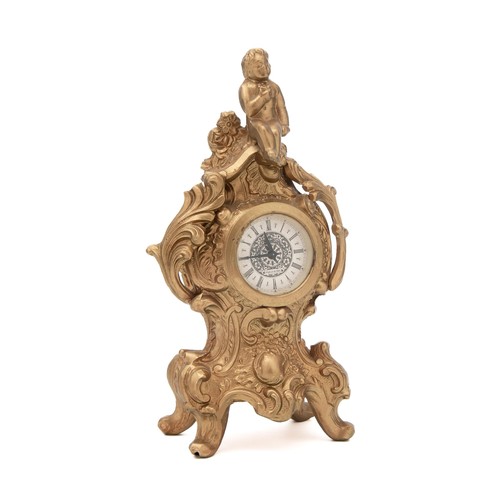 187 - AN ORMOLU DESK CLOCK, PROBABLY FRANCE, 20TH CENTURY